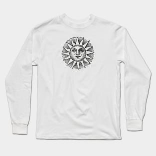 Sun Face | Sun with Face | Vintage Style Sun Illustration | Long Sleeve T-Shirt